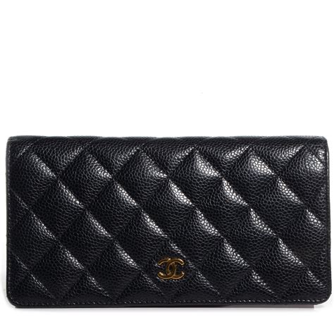 chanel black caviar long wallet price|CHANEL Caviar Quilted Yen Wallet Black .